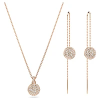 Meteora set, White, Rose gold-tone plated by SWAROVSKI
