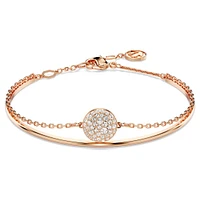 Meteora bangle, White, Rose gold-tone plated by SWAROVSKI
