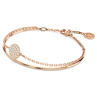 Meteora bangle, White, Rose gold-tone plated by SWAROVSKI