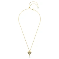Idyllia Y pendant, Crystal pearl, Shell, White, Gold-tone plated by SWAROVSKI