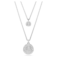 Meteora layered pendant, White, Rhodium plated by SWAROVSKI