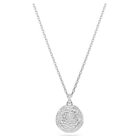 Meteora layered pendant, White, Rhodium plated by SWAROVSKI