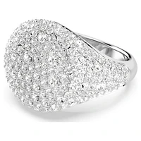 Meteora cocktail ring, White, Rhodium plated by SWAROVSKI
