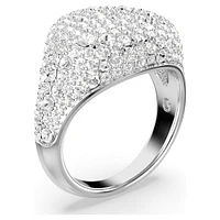 Meteora cocktail ring, White, Rhodium plated by SWAROVSKI