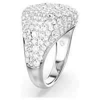 Meteora cocktail ring, White, Rhodium plated by SWAROVSKI