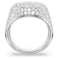 Meteora cocktail ring, White, Rhodium plated by SWAROVSKI