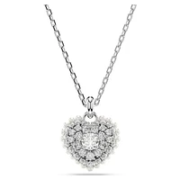 Hyperbola pendant, Heart, White, Rhodium plated by SWAROVSKI