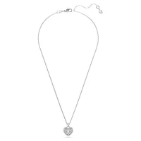 Hyperbola pendant, Heart, White, Rhodium plated by SWAROVSKI