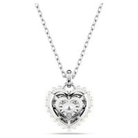 Hyperbola pendant, Heart, White, Rhodium plated by SWAROVSKI