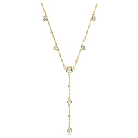 Imber Y necklace, Round cut, White, Gold-tone plated by SWAROVSKI
