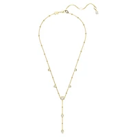 Imber Y necklace, Round cut, White, Gold-tone plated by SWAROVSKI