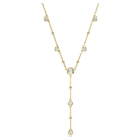 Imber Y necklace, Round cut, White, Gold-tone plated by SWAROVSKI