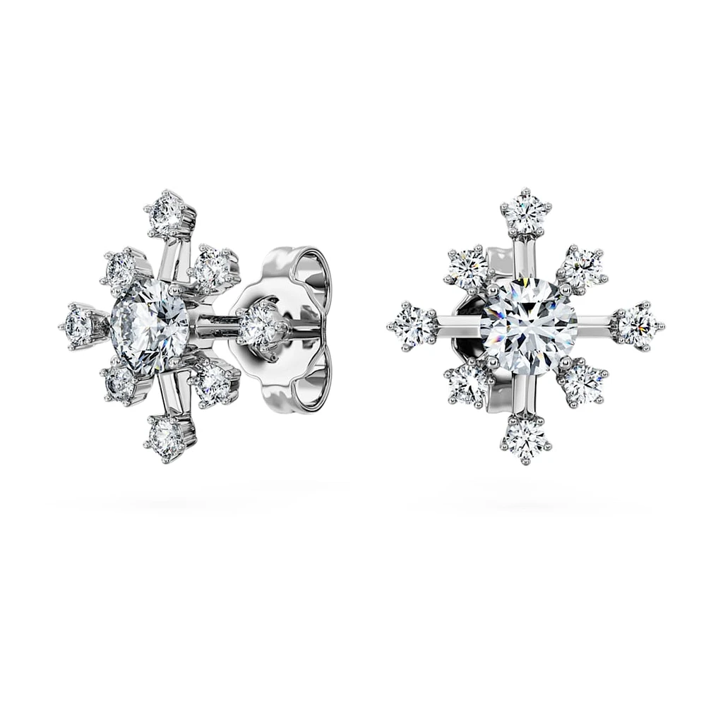 Galaxy stud earrings, Lab-grown diamonds 0.5 ct tw, Round shape, 14K white gold by SWAROVSKI