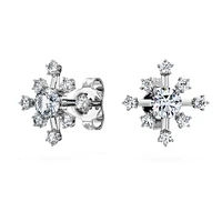 Galaxy stud earrings, Lab-grown diamonds 0.5 ct tw, Round shape, 14K white gold by SWAROVSKI