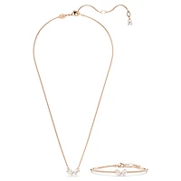 Mesmera set, Mixed cuts, White, Rose gold-tone plated by SWAROVSKI