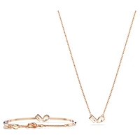 Mesmera set, Mixed cuts, White, Rose gold-tone plated by SWAROVSKI