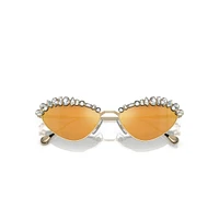 Sunglasses, Statement, Cat-eye shape, SK7009, Gold tone by SWAROVSKI