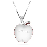 I LOVE NY pendant, Red, Rhodium plated by SWAROVSKI