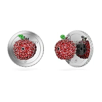 I LOVE NY stud earrings, White, Rhodium plated by SWAROVSKI