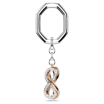 Key ring, Infinity, White, Mixed metal finish by SWAROVSKI