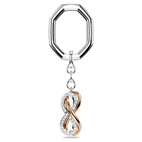 Key ring, Infinity, White, Mixed metal finish by SWAROVSKI