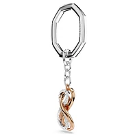 Key ring, Infinity, White, Mixed metal finish by SWAROVSKI