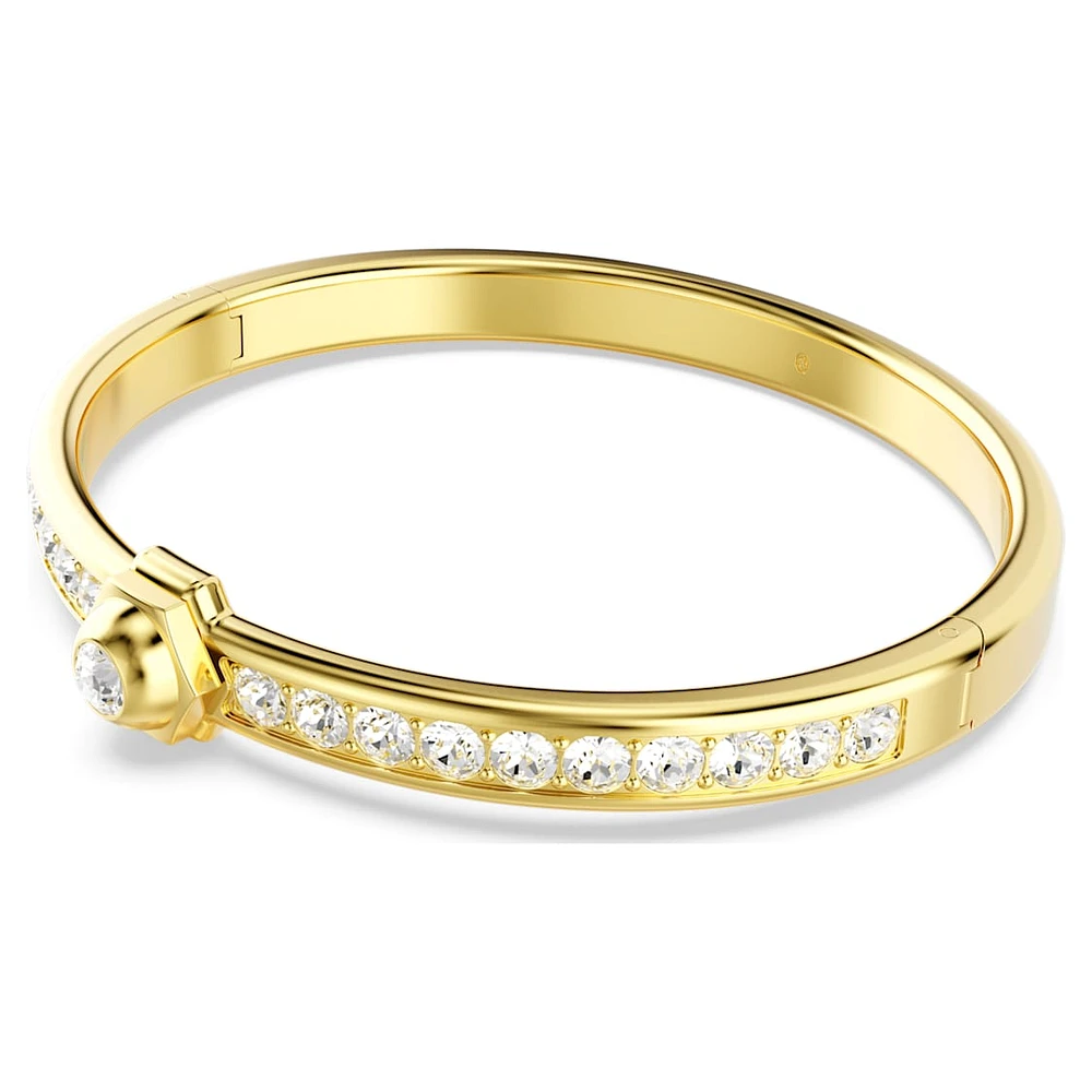 Numina bangle, Round cut, White, Gold-tone plated by SWAROVSKI