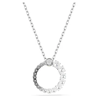 Matrix pendant, Crystal pearl, Round cut, White, Rhodium plated by SWAROVSKI