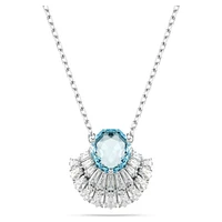 Idyllia pendant, Shell, Blue, Rhodium plated by SWAROVSKI