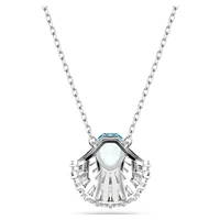 Idyllia pendant, Shell, Blue, Rhodium plated by SWAROVSKI