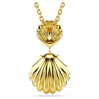 Idyllia pendant, Crystal pearl, Mixed cuts, Shell, White, Gold-tone plated by SWAROVSKI