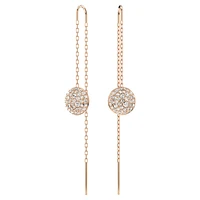 Meteora drop earrings, White, Rose gold-tone plated by SWAROVSKI