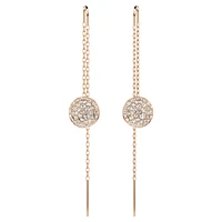 Meteora drop earrings, White, Rose gold-tone plated by SWAROVSKI