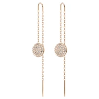 Meteora drop earrings, White, Rose gold-tone plated by SWAROVSKI