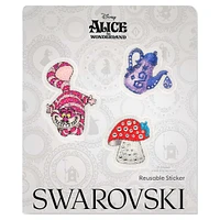 Alice in Wonderland removeable stickers, Cat, teapot, playing card and mushroom, Multicoloured by SWAROVSKI