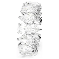 Matrix Vittore ring, Pear cut, White, Silver-tone finish by SWAROVSKI