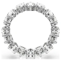 Matrix Vittore ring, Pear cut, White, Silver-tone finish by SWAROVSKI
