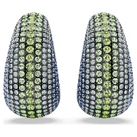 Sublima clip earrings, Round cut, Large, Multicolored, Ruthenium plated by SWAROVSKI