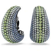 Sublima clip earrings, Round cut, Large, Multicolored, Ruthenium plated by SWAROVSKI