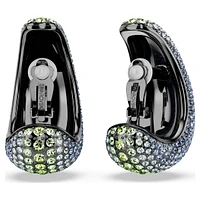 Sublima clip earrings, Round cut, Large, Multicolored, Ruthenium plated by SWAROVSKI