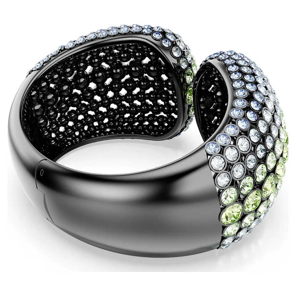 Sublima cuff, Round cut, Multicolored, Ruthenium plated by SWAROVSKI
