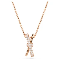 Hyperbola pendant, Mixed cuts, Twist, White, Rose gold-tone plated by SWAROVSKI