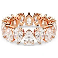 Matrix Vittore ring, Pear cut, White, Rose gold-tone finish by SWAROVSKI