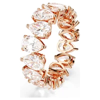 Matrix Vittore ring, Pear cut, White, Rose gold-tone finish by SWAROVSKI
