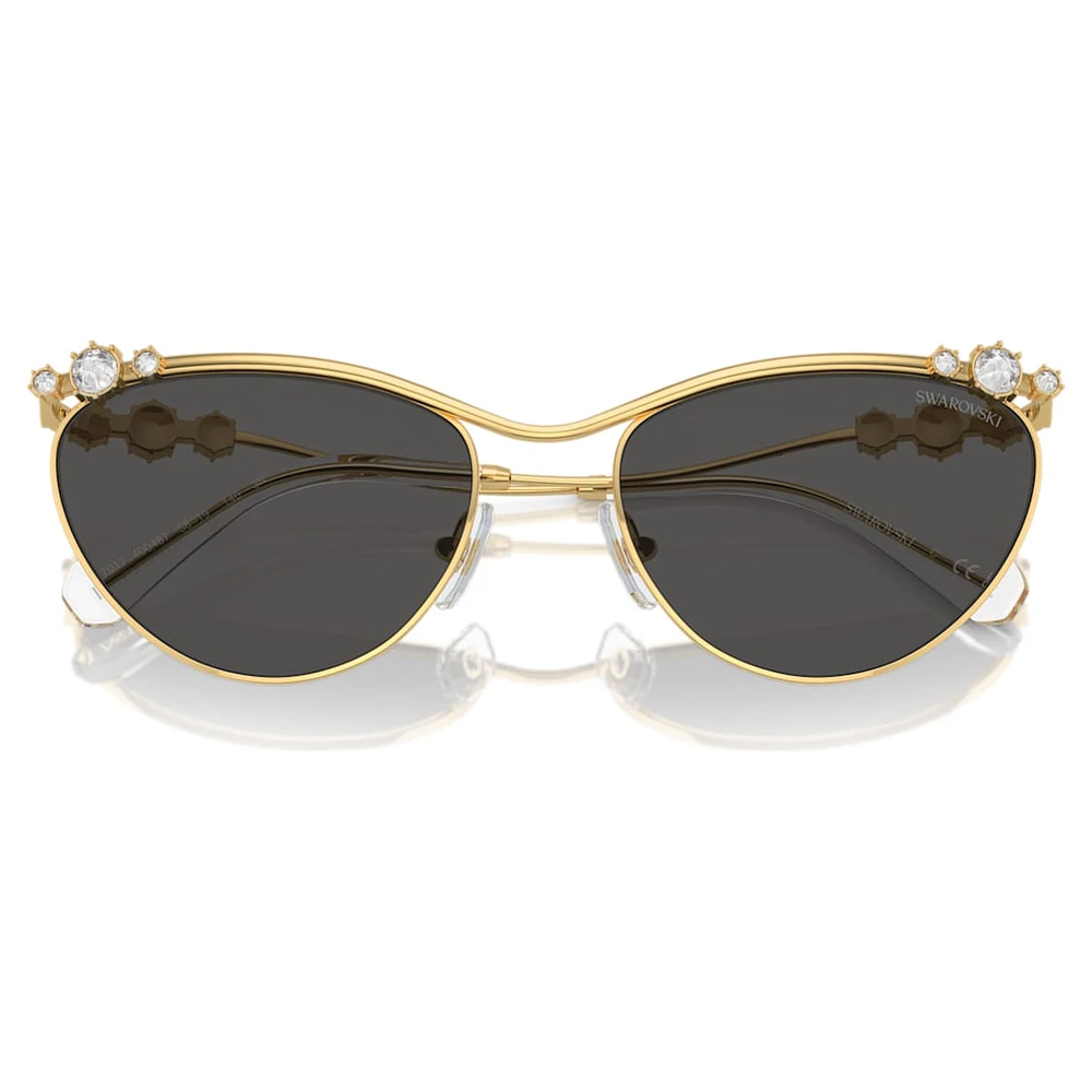 Sunglasses, Oval shape, SK7017, Gold tone by SWAROVSKI