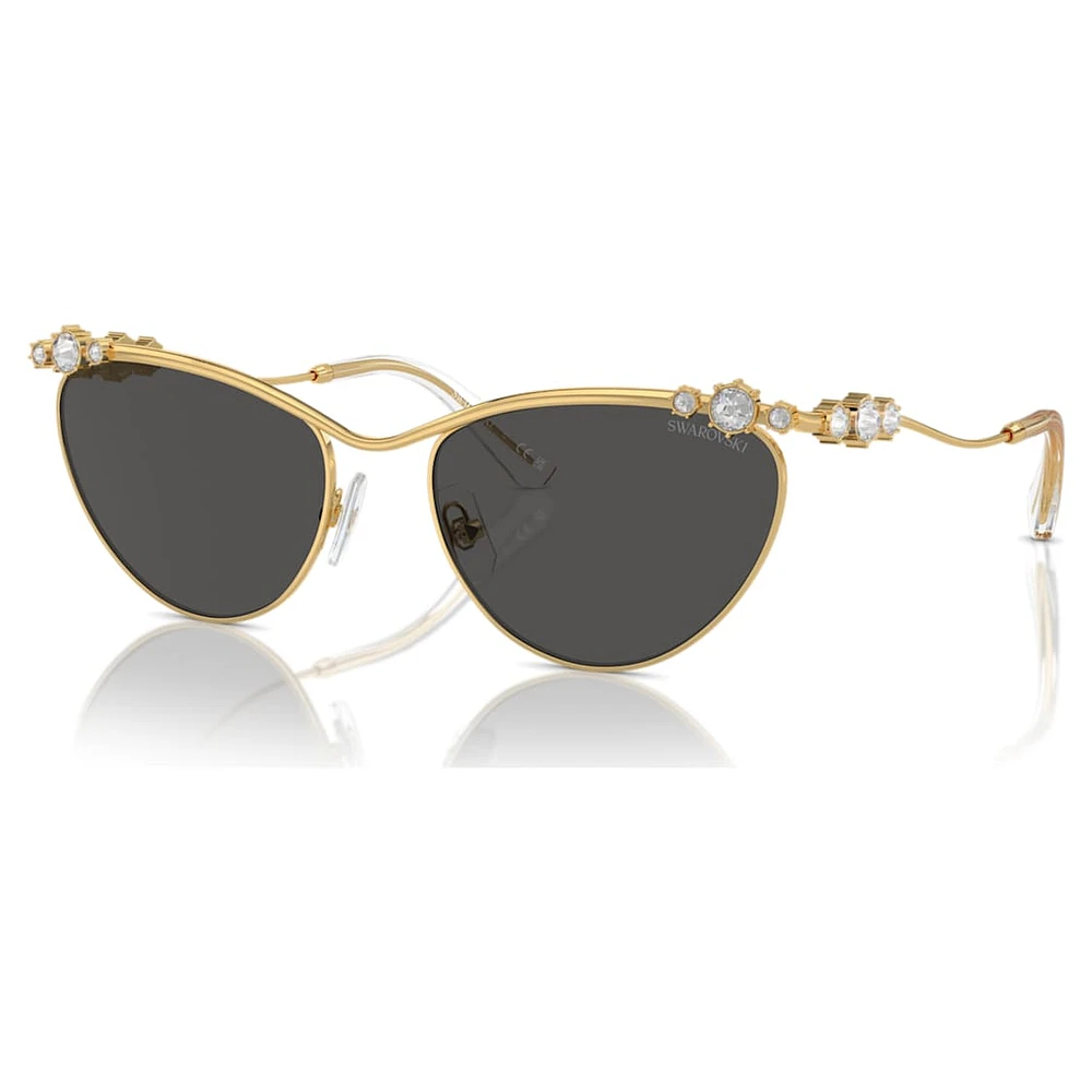 Sunglasses, Oval shape, SK7017, Gold tone by SWAROVSKI