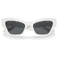 Sunglasses, Cat-Eye shape, White by SWAROVSKI