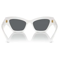 Sunglasses, Cat-Eye shape, White by SWAROVSKI