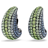 Sublima clip earrings, Round cut, Medium, Multicolored, Ruthenium plated by SWAROVSKI
