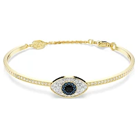 Symbolica bangle, Evil eye, Blue, Gold-tone plated by SWAROVSKI